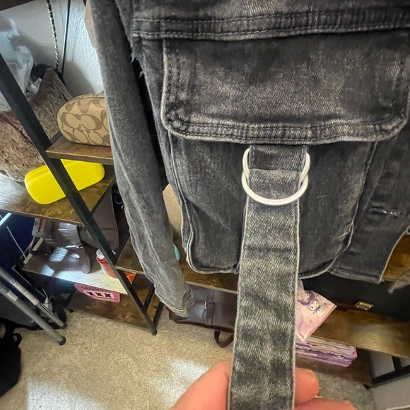 Refuge Charcoal Denim Jacket. Cropped and modified - Picture 5 of 5